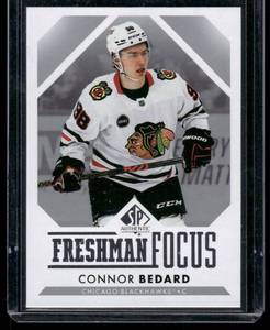 lot 53B image: Connor Bedard RC 2023 SP Authentic Freshman Focus #FF-1 Chicago Blackhawks Hockey Card