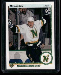 lot 120B image: Mike Modano RC 1990 Upper Deck #46 Minnesota North Stars Hockey Card