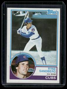 lot 66 image: Ryne Sandberg RC   1983 Topps #83 Chicago Cubs Baseball Card