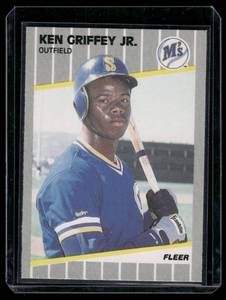 lot 74 image: Ken Griffey Jr. RC   1989 Fleer #548 Seattle Mariners Baseball Card