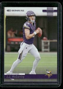 lot 133 image: JJ McCarthy RC   2024 Donruss #27 Minnesota Vikings Football Card