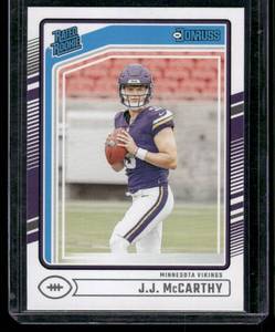 lot 134 image: J.J. McCarthy RC   2024 Donruss #303 Minnesota Vikings Football Card