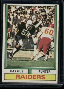 lot 139 image: Ray Guy RC   1974 Topps #219 Oakland Raiders Football Card