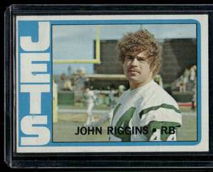 lot 140 image: John Riggins RC   1972 Topps #13 New York Jets Football Card