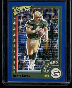 lot 150 image: Brett Favre  078125  2022 Panini Classics Timeless Tributes Blue #104 Green Bay Packers Football Card