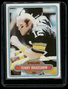 lot 165 image: Terry Bradshaw    1980 Topps #200 Pittsburgh Steelers Football Card