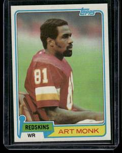 lot 166 image: Art Monk RC   1981 Topps #194 Washington Redskins Football Card