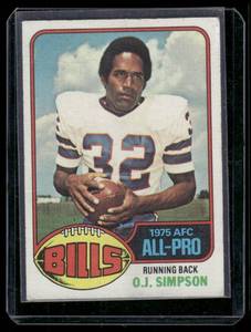 lot 167 image: OJ Simpson    1976 Topps #300 Buffalo Bills Football Card