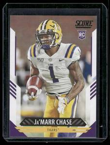 lot 168 image: JaMarr Chase RC   2021 Score #325 LSU Tigers Football Card