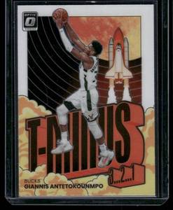 lot 210 image: Giannis Antetokounmpo    2022 Panini Contenders Optic T-Minus #3 Milwaukee Bucks Basketball Card