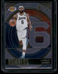 lot 213 image: LeBron James    2022 Select Numbers #6 Los Angeles Lakers Basketball Card