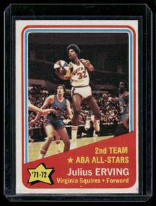 lot 218 image: Julius Erving    1972 Topps #255 Virginia Squires Basketball Card