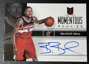lot 28A image: Bradley Beal Auto RC 2013 Momentum Momentous Rookies #6 Basketball Card