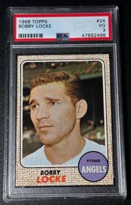 lot 31A image: 1968 Topps Bobby Locke PSA 3 Vintage Baseball Card