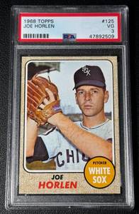 lot 33A image: 1968 Topps Joe Horlen #125 PSA 3Vintage Baseball Card