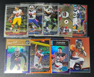 lot 49A image: 9 Card NFL Football Parallel Card Lot