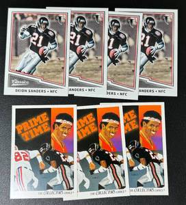 lot 54A image: Deion Sanders 7 Card Football Lot