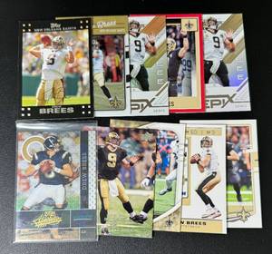 lot 67A image: Drew Brees 10 Card Football Lot