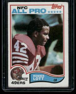 lot 66B image: Ronnie Lott RC 1982 Topps #486 San Francisco 49ers Football Card