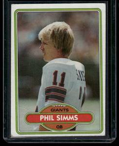 lot 67B image: Phil Simms RC 1980 Topps #225 New York Giants Football Card