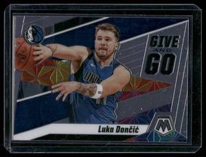 lot 72B image: Luka Doncic  2020 Mosaic Give and Go #10 Dallas Mavericks Basketball Card