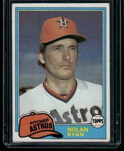 lot 78B image: Nolan Ryan  1981 Topps #240 Houston Astros Baseball Card