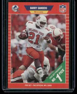 lot 23B image: Barry Sanders  1989 Pro Set #494 Detroit Lions Football Card