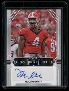 lot 85B image: Nolan Smith Auto RC 2022 Leaf Bowman Draft Picks #BA-NS1 Georgia Bulldogs Football Card