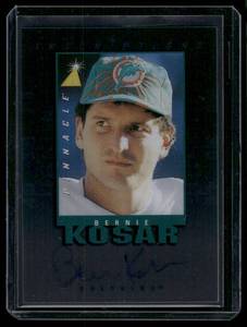 lot 86B image: Bernie Kosar Auto 1975  1997 Pinnacle Inscriptions # Miami Dolphins Football Card