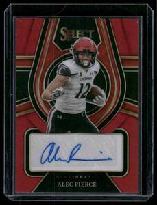 lot 87B image: Alec Pierce Auto RC 2022 Select Draft Picsk Red Panini Prizm #RS-API Cincinnati Bearcats Football Card