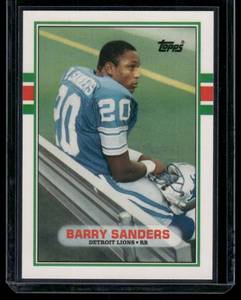 lot 96B image: Barry Sanders RC 1989 Topps Traded #83T Detroit Arkansas-Pine Bluff Golden Lions Football Card