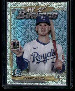 lot 19B image: Bobby Witt Jr. RC 2024 Bowman Chrome My 1st #M1B-23 Kansas City Royals Baseball Card