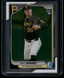 lot 20B image: Paul Skenes RC 2024 Bowman Chrome #6 Pittsburgh Pirates Baseball Card