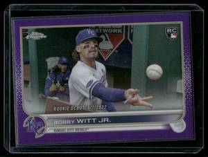 lot 103B image: Bobby Witt Jr. RC 2022 Topps Chrome Purple #USC176 Kansas City Royals Baseball Card