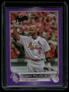 lot 106B image: Albert Pujols  2022 Topps Bowman Chrome Purple #USC50 St. Louis Cardinals Baseball Card