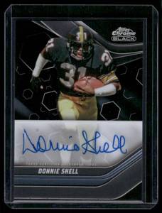 lot 7A image: Donnie Shell Auto  2024 Topps Chrome Black #BA-DSH Pittsburgh Steelers Football Card