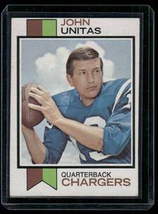 lot 42B image: John Unitas  1973 Topps #455 San Diego Chargers Football Card