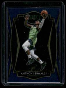 lot 55B image: Anthony Edwards RC 2020 Panini Select Blue Premier Level #169 Minnesota Timberwolves Basketball Card