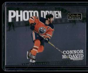 lot 21B image: Connor McDavid  2022 O-Pee-Chee Platinum Photo Driven #PD-2 Edmonton Oilers Hockey Card