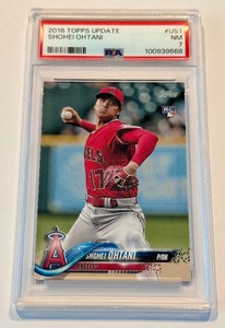 lot 8B image: Shohei Ohtani RC PSA 7 NM 2018 Topps Update #US1 Rookie Baseball Card