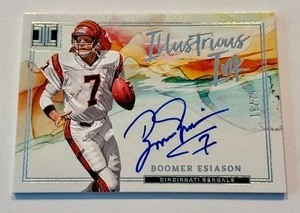 lot 9C image: Boomer Esiason Auto 75 2023 Impeccable Illustrious Ink #4, numbered 1075, Football Card