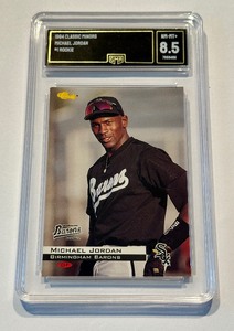 lot 31C image: Michael Jordan Baseball RC Graded 8.5 NM-MT 1994 Classic Minors #1 Baseball Card