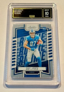 lot 33C image: Sam LaPorta RC Graded 10 Gem Mint 2023 Absolute #115 Rookie Football Card