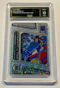 lot 37C image: ODell Beckham Jr. Graded 10 Gem Mint 2023 Mosaic #11 Moments in Time No Huddle Football Card
