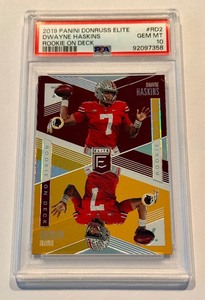 lot 51C image: Dwayne Haskins PSA 10 Gem Mint RC 2019 Donruss Elite Rookie on Deck #RD2 Football Card