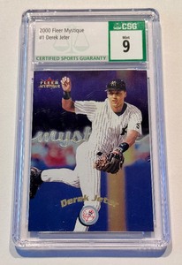 lot 52C image: Derek Jeter Graded 9 Mint 2000 Fleer Mystique #1 Baseball Card