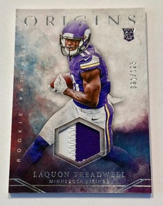 lot 59C image: Laquon Treadwell Relic RC 125 2016 Origins Rookie Patches #RP-LT Minnesota Vikings Football Card