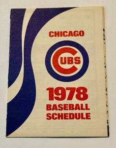 lot 75C image: Chicago Cubs 1978 Baseball Pocket Schedule and Old Style Beer Advertisement