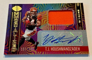 lot 76C image: TJ Houshmandzadeh Auto Patch 299 2021 Illusions Immortalized #IJ-TJ, numbered 137299, Football Card