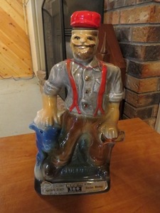 lot 82A image: Paul Bunyan and Babe Beam Whiskey Decanter - Brainerd Centennial Edition
